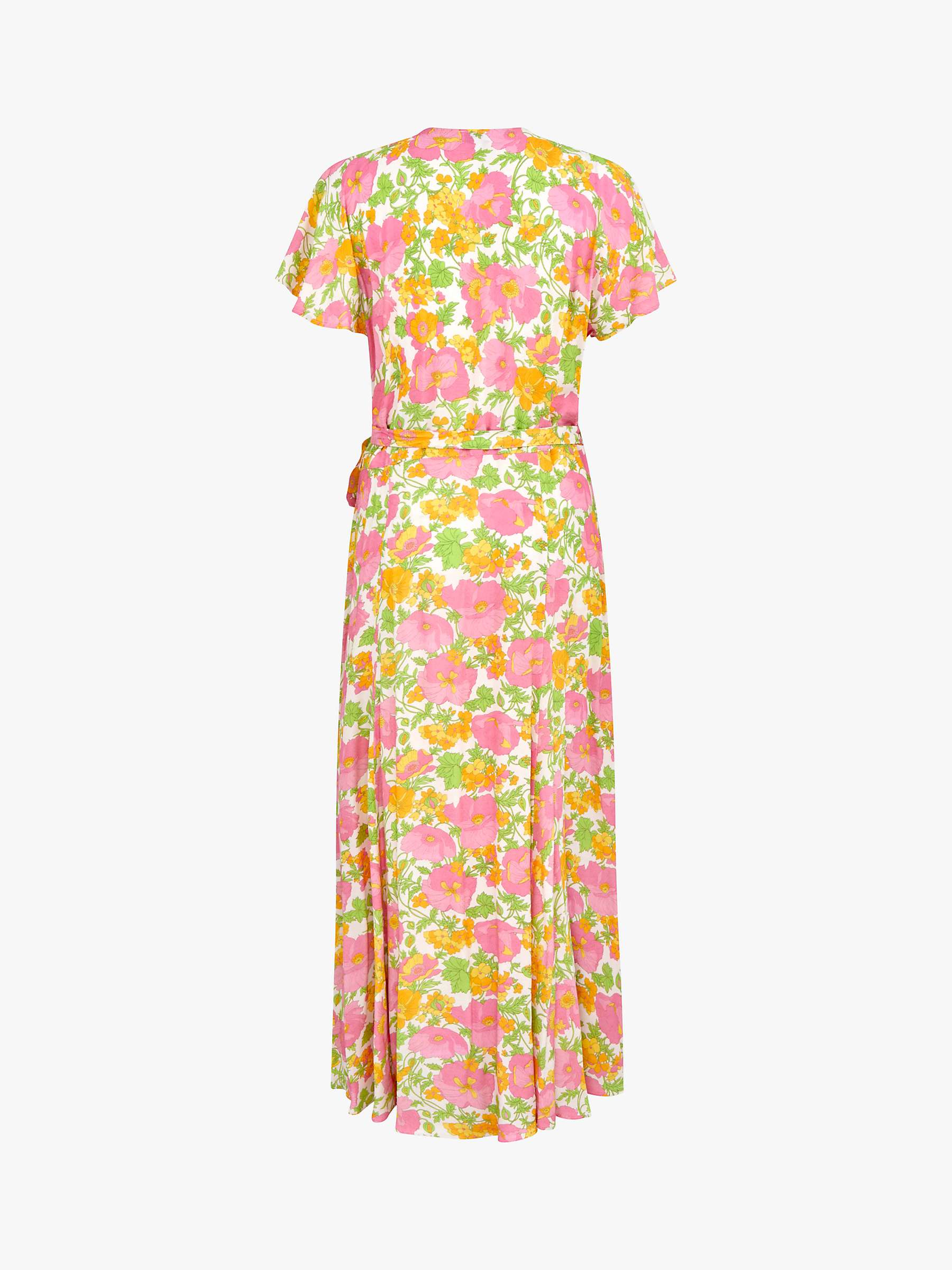 Buy Ghost Hattie Floral Midi Dress, Pink Bloom Online at johnlewis.com
