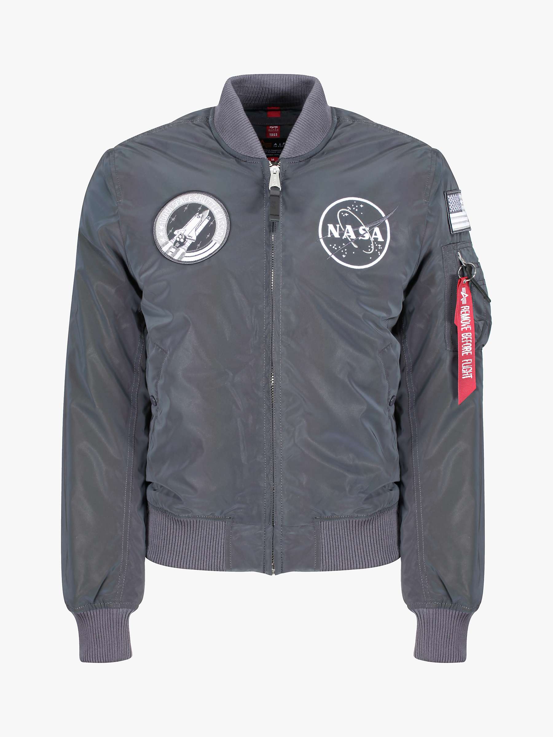 Buy Alpha Industries X NASA MA1 Reflective Rainbow Bomber Jacket, Grey/Rainbow Online at johnlewis.com