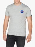 Alpha Industries X NASA Space Shuttle Logo Crew Neck T-Shirt, Grey