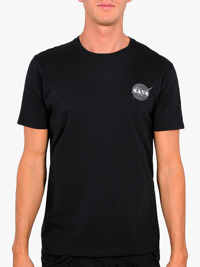 Alpha Industries X NASA Space Shuttle Logo Crew Neck T-Shirt, Black