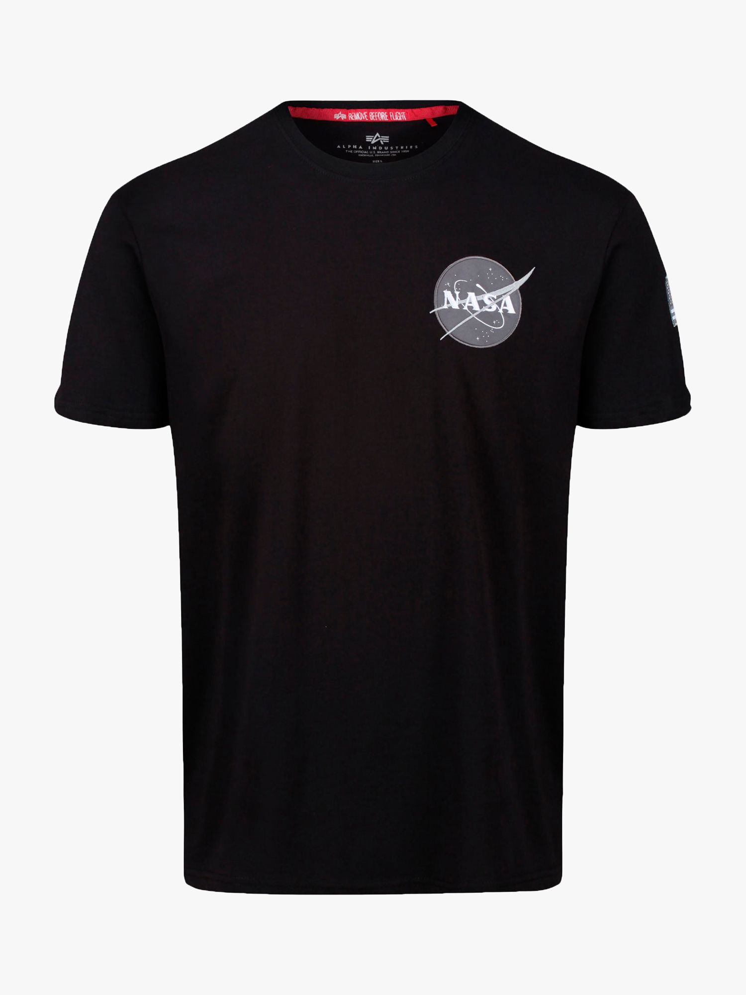 Alpha Industries X NASA Space Shuttle Logo Crew Neck T-Shirt, Black at ...