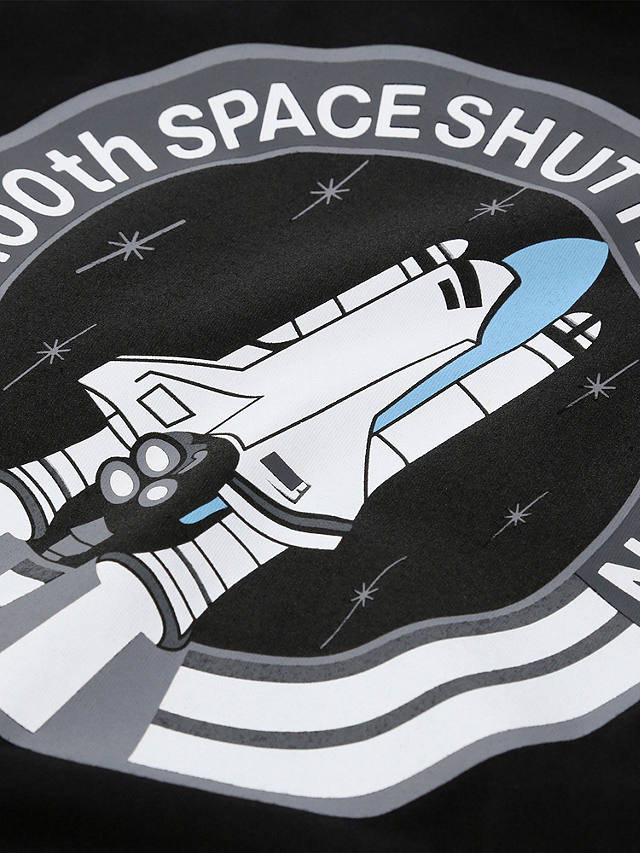 Alpha Industries X NASA Space Shuttle Logo Crew Neck T-Shirt, Black