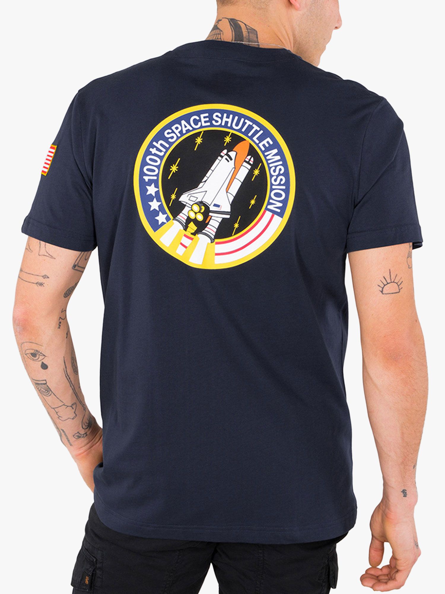 Alpha Industries X NASA Space Shuttle Logo T-Shirt, Navy, S