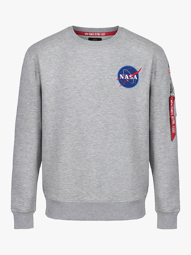 Alpha Industries X NASA Space Shuttle Logo Sweatshirt, 17 Grey Heather