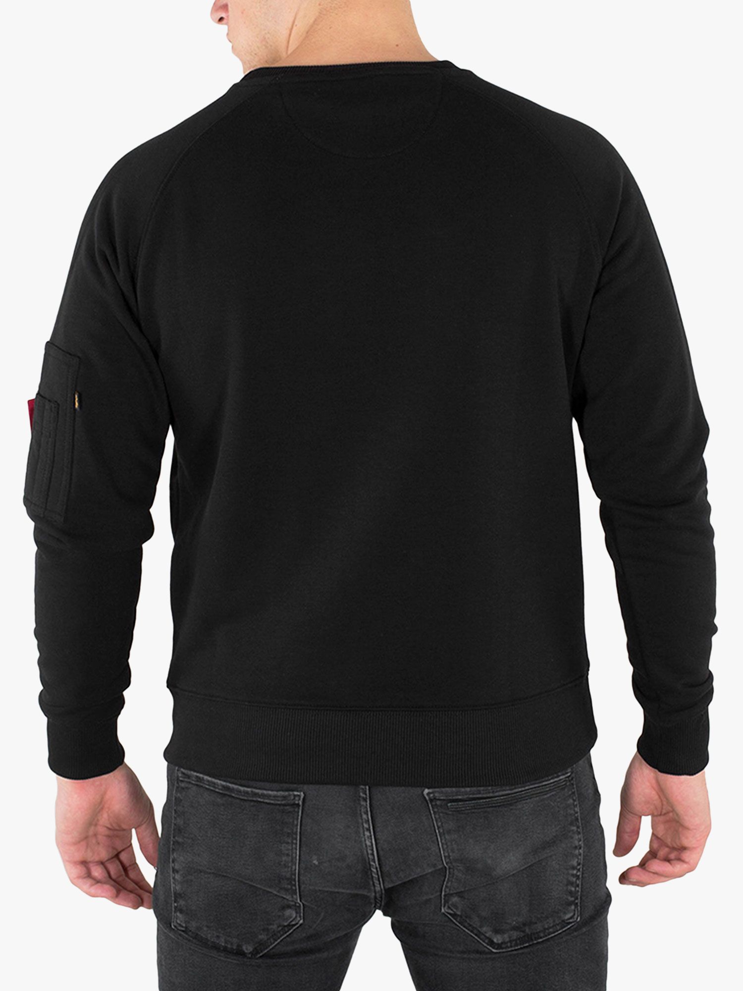 Alpha Industries X-Fit Zip Pocket Sleeve Sweatshirt, 03 Black at John Lewis  & Partners