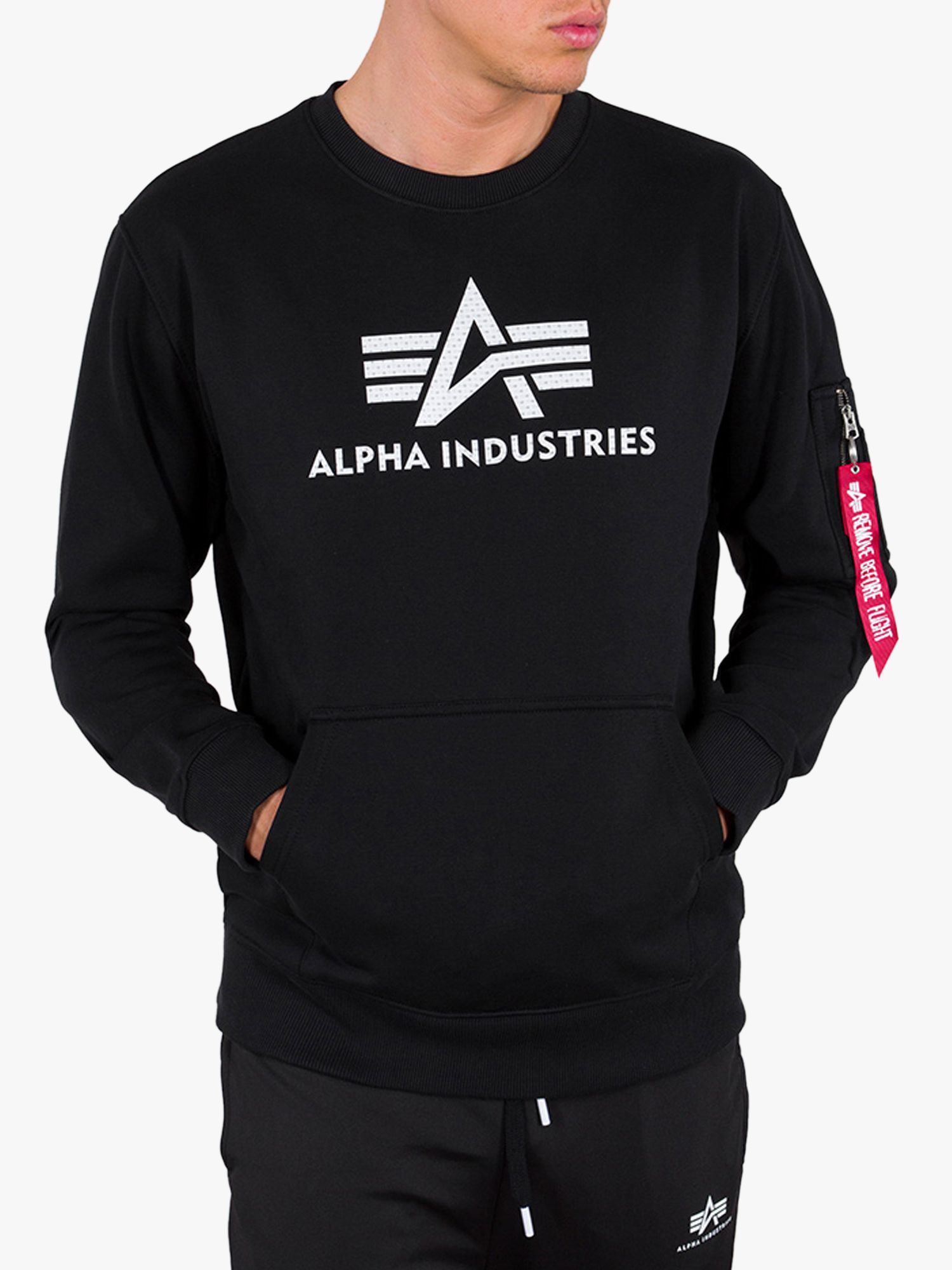 3D S Black, Alpha Sweatshirt, Industries Logo