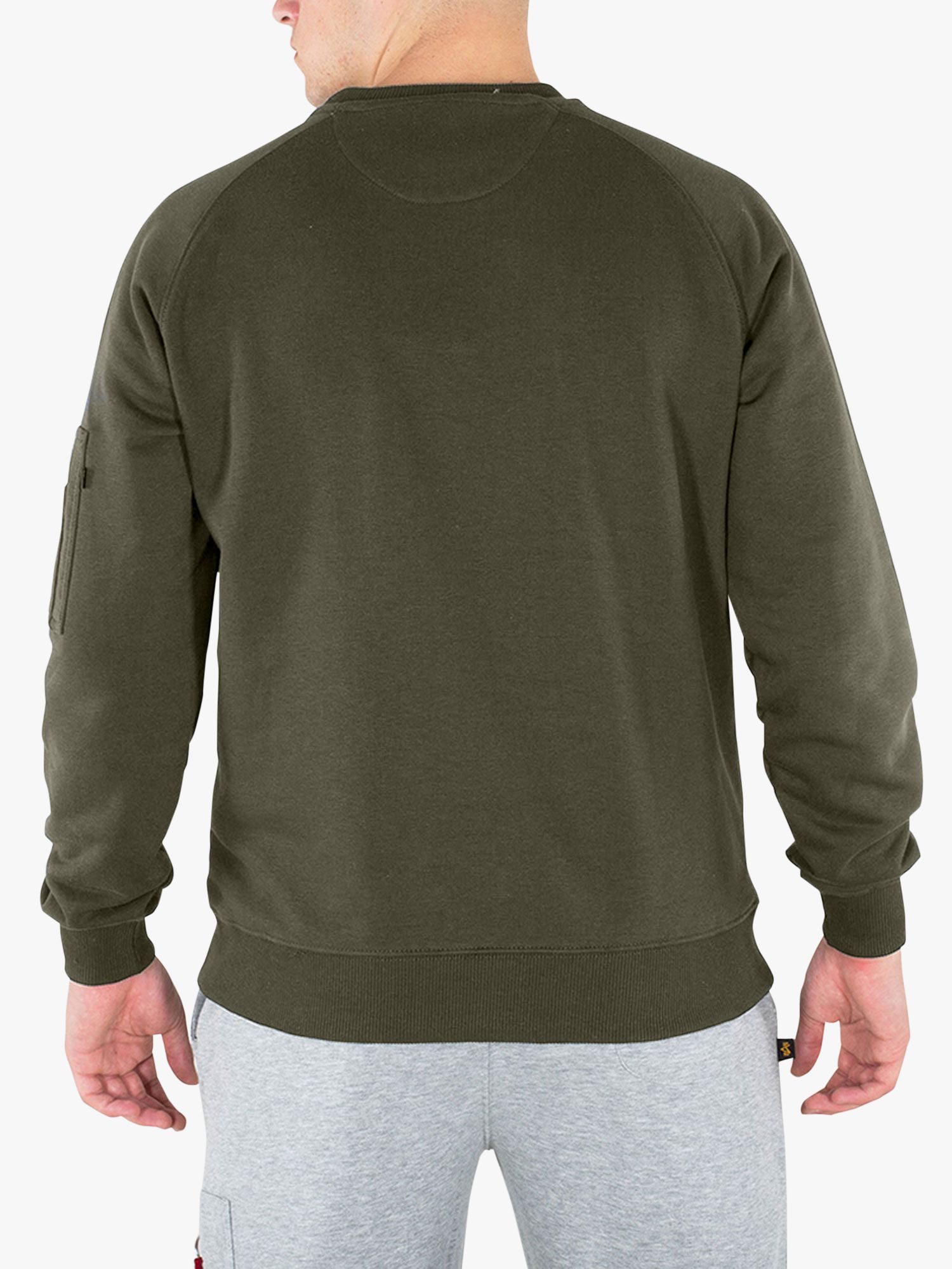 Alpha Industries X-Fit Zip Pocket Sleeve Sweatshirt, 257 Dark Green at John  Lewis & Partners | 