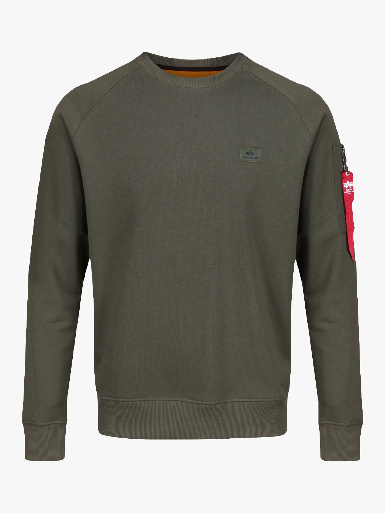 Alpha Lewis & Partners Sweatshirt, 257 Dark X-Fit Zip Pocket Green at Sleeve John Industries