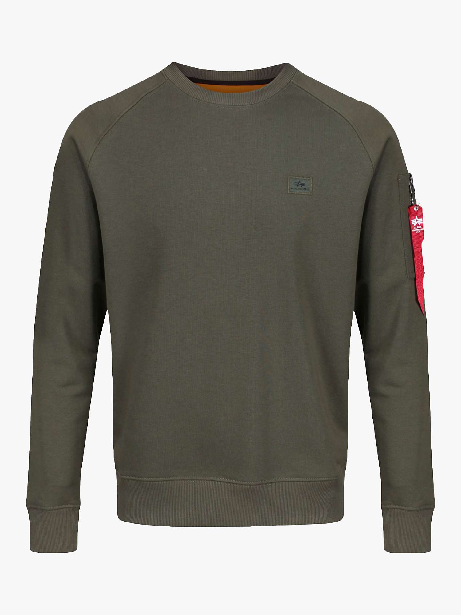 Alpha Industries X-Fit Zip Pocket Sleeve Sweatshirt, 257 Dark Green at John  Lewis & Partners