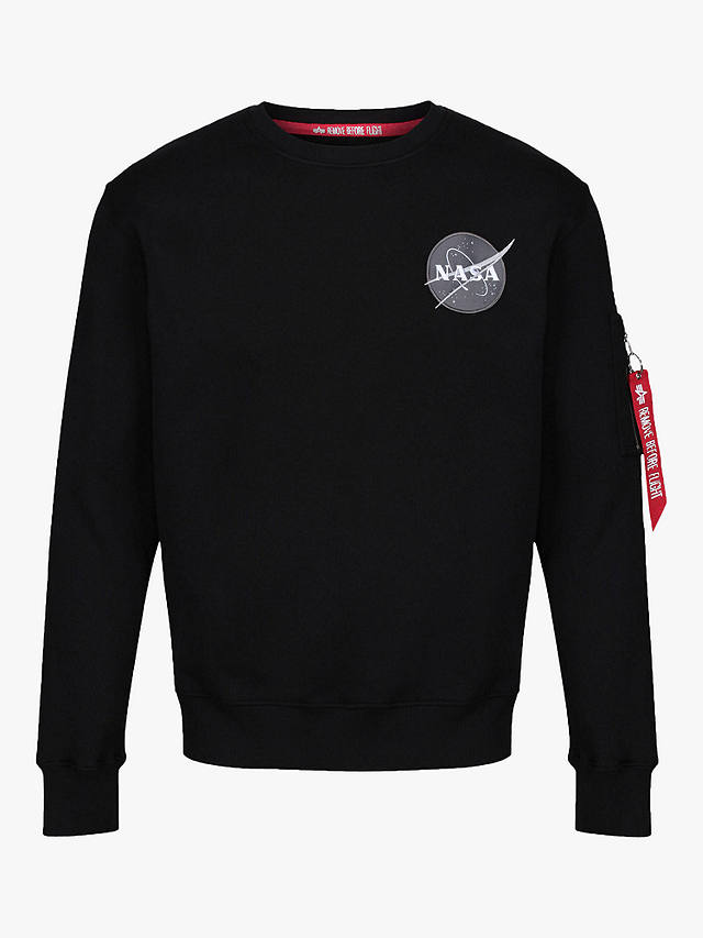 Alpha Industries X NASA Space Shuttle Logo Sweatshirt, 03 Black
