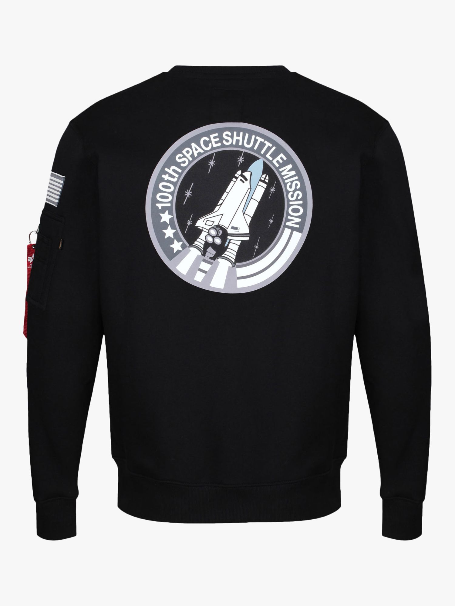 Alpha Industries X NASA Space Shuttle Logo Sweatshirt, 03 Black, S