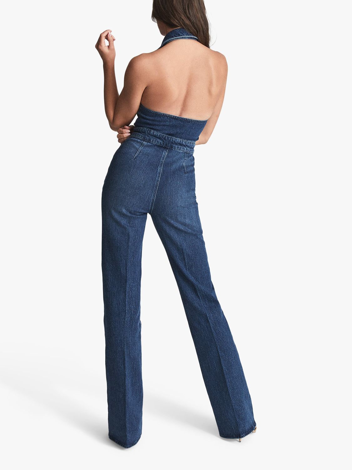 reiss pennie denim jumpsuit