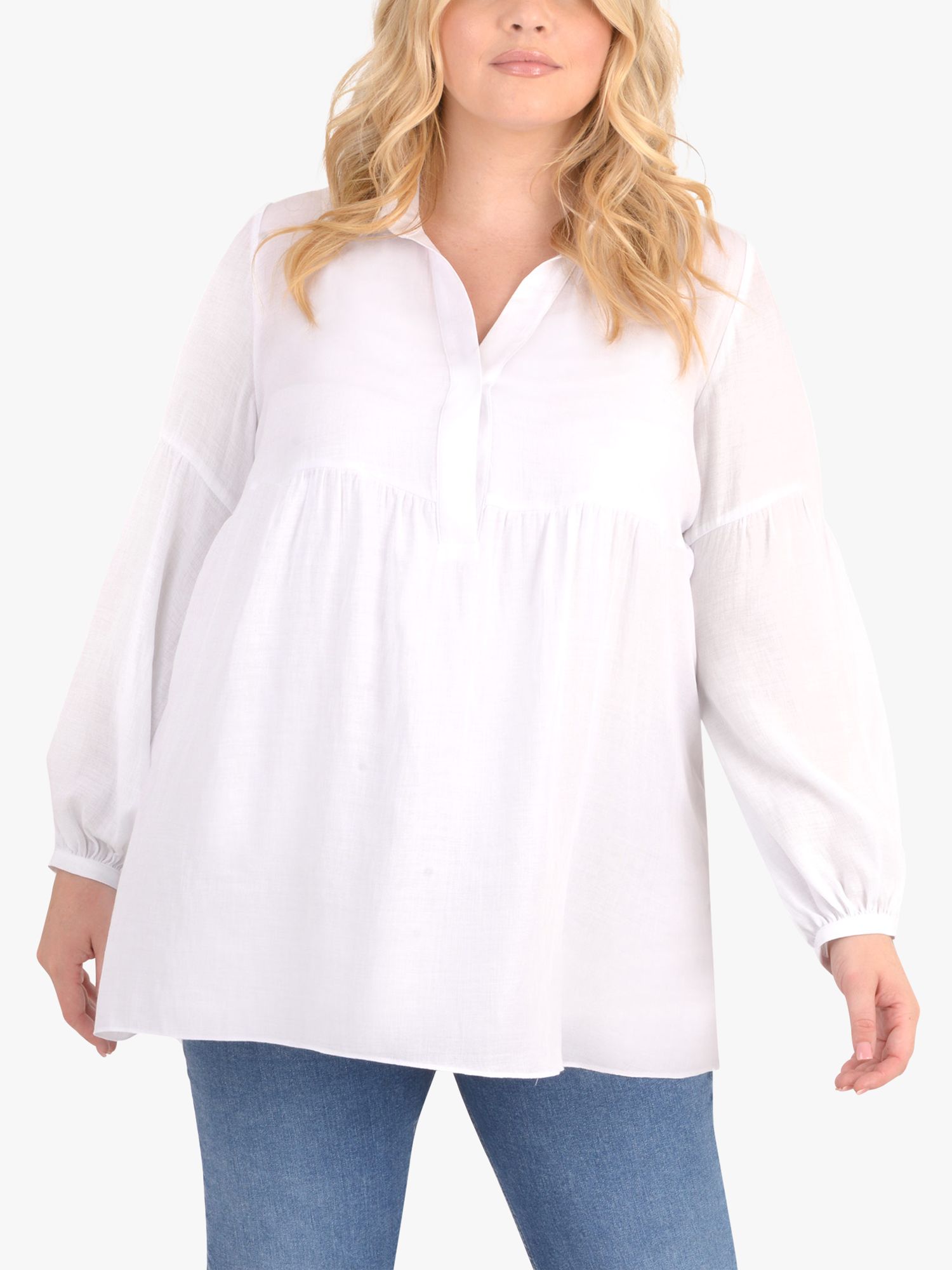 Live Unlimited Smock Blouse White At John Lewis And Partners 