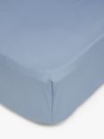 John Lewis Crisp & Fresh 200 Thread Count Easy Care Organic Cotton Fitted Sheets, Blue