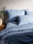 John Lewis Crisp & Fresh 200 Thread Count Easy Care Organic Cotton Bedding, Blue