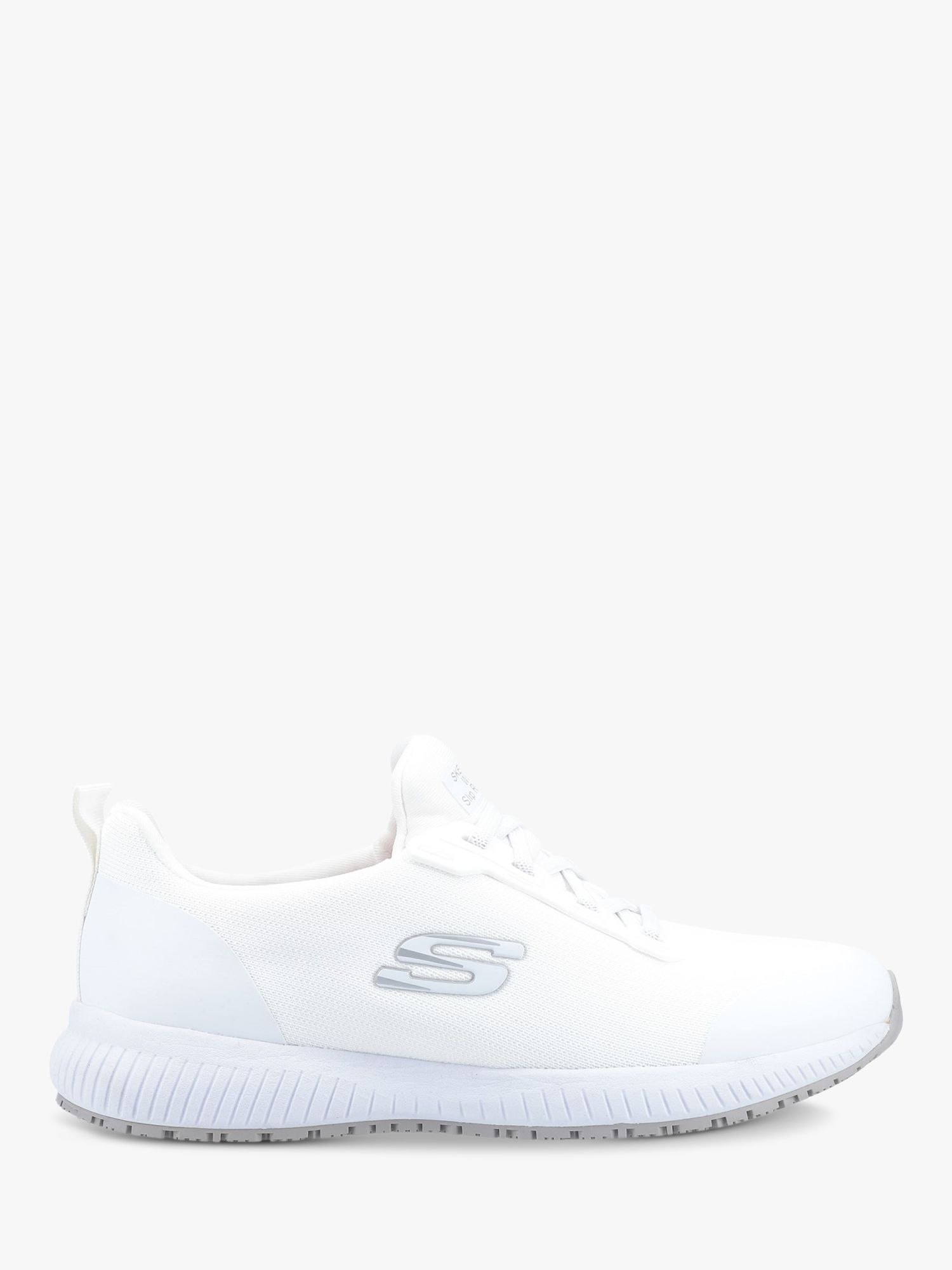 Skechers Squad SR Lace Up Trainers, White at John Lewis & Partners