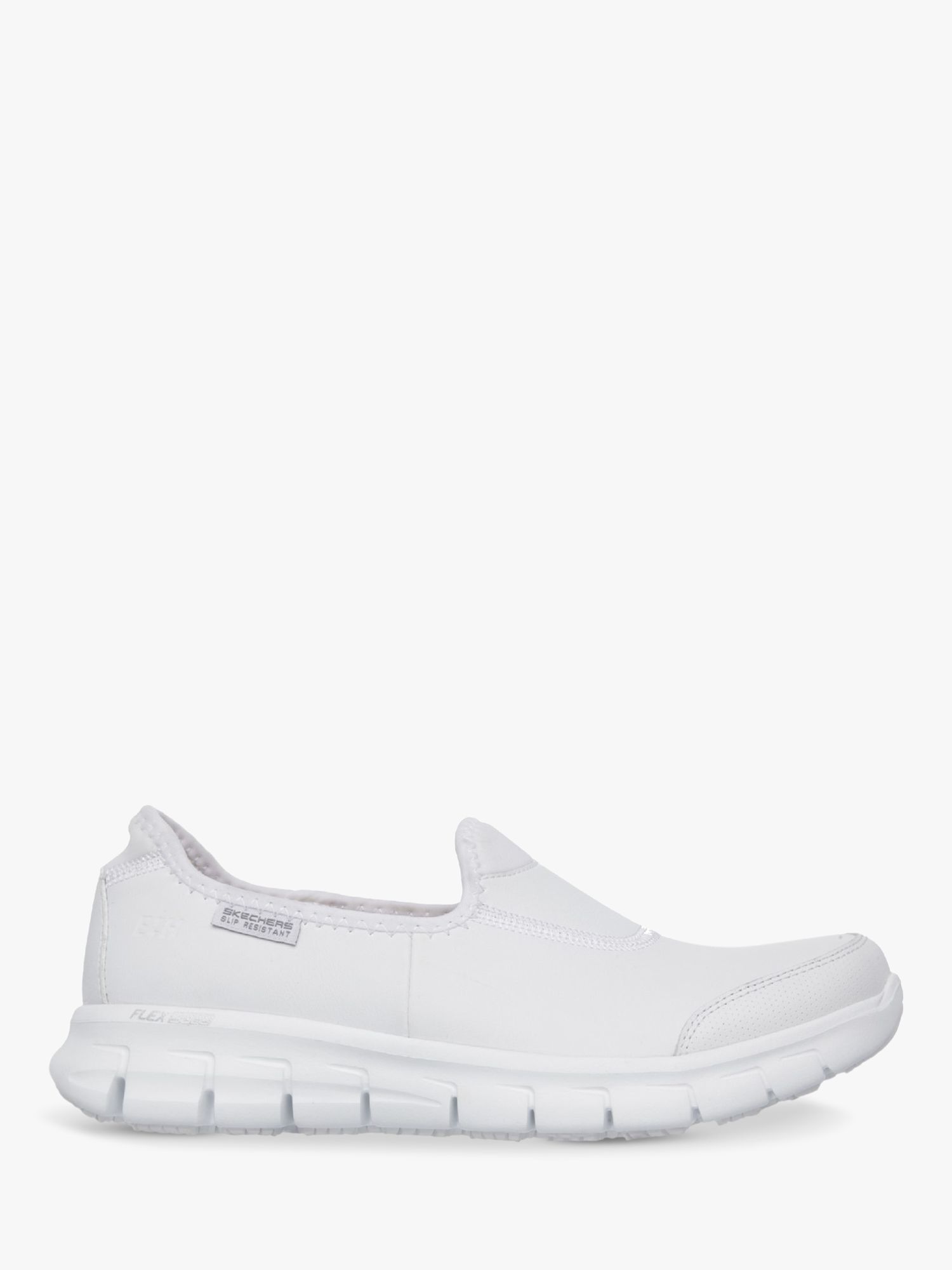 Sure Track Slip Resistant Leather Trainers, White at John Lewis &