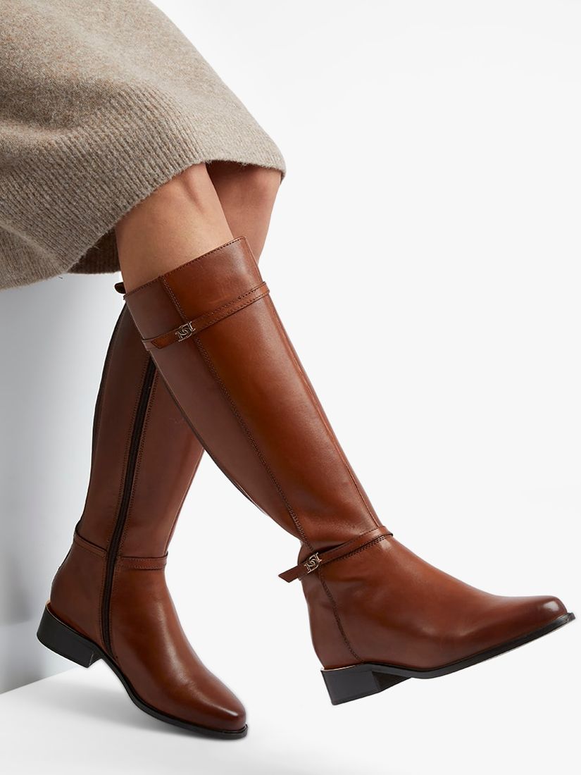 Buy Dune Tap Leather Knee High Boots Online at johnlewis.com