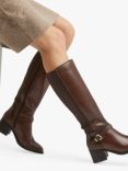 Dune Tildings Leather Buckle Detail Knee High Boots