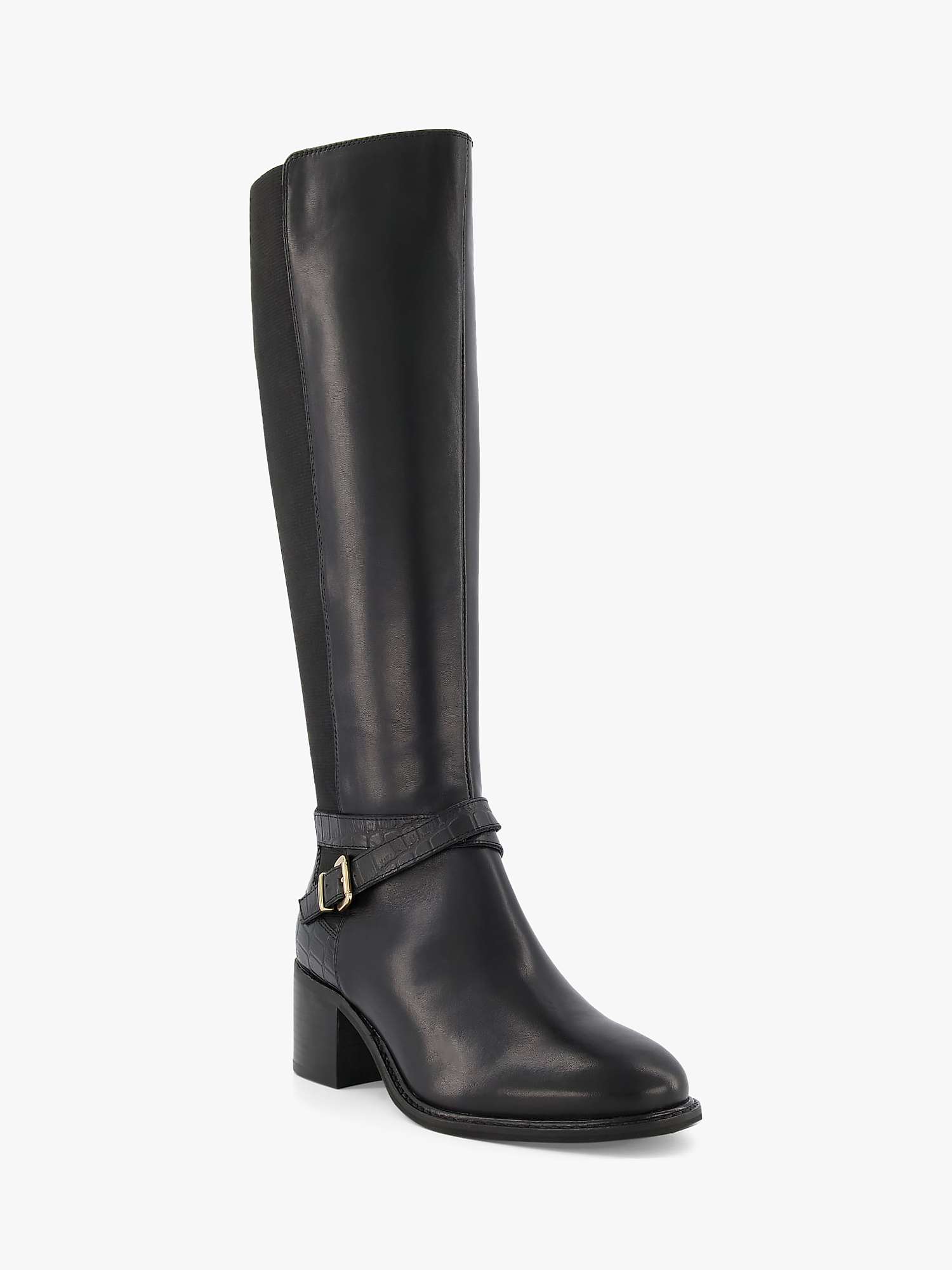 Buy Dune Tildings Leather Buckle Detail Knee High Boots Online at johnlewis.com
