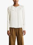 Boden Pleated Collar Top, Ivory