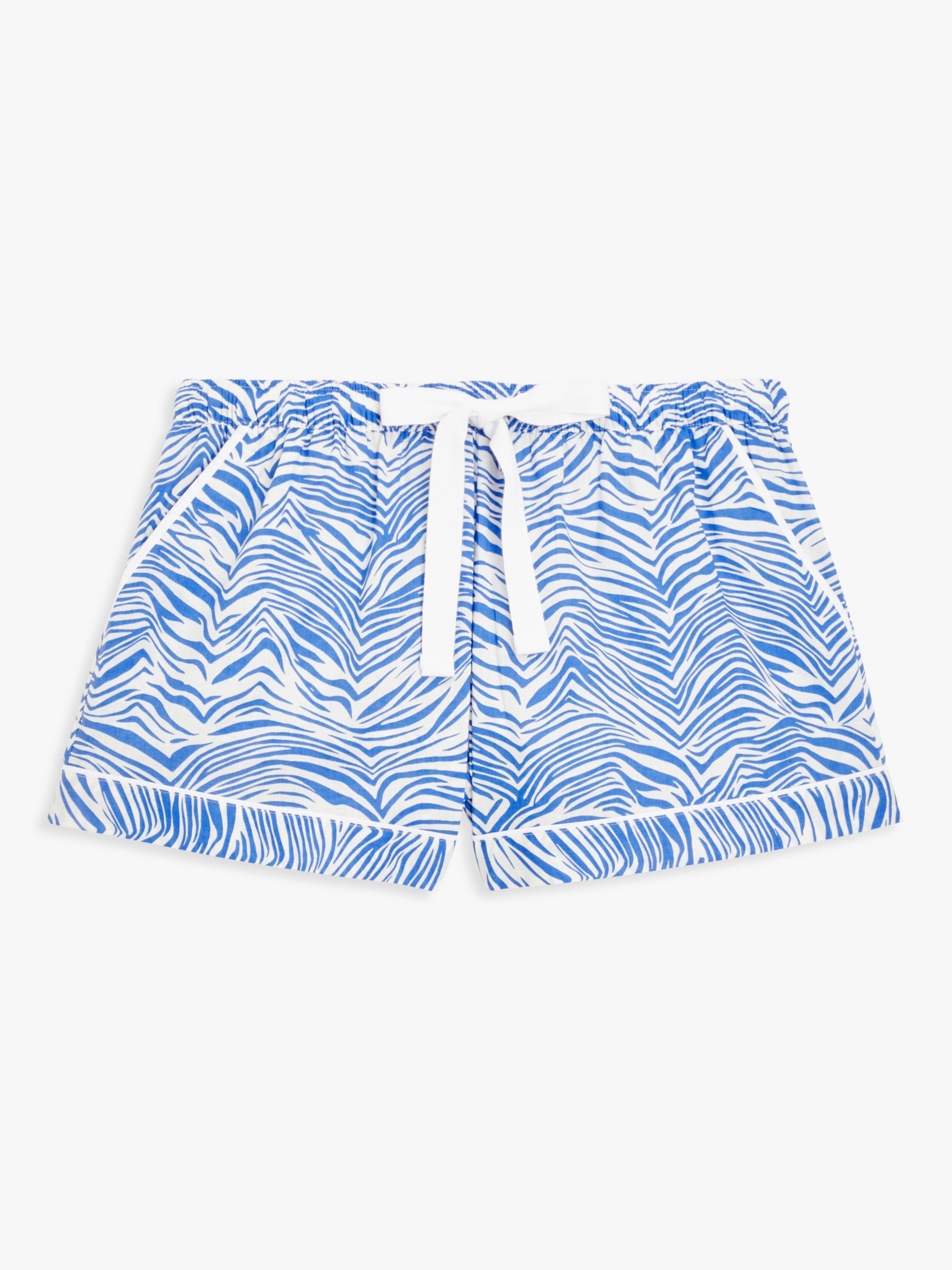 John Lewis Zoella Zebra Print Pyjama Shorts, Blue/White