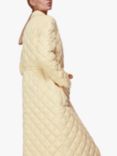 Whistles Clelia Long Quilted Coat, Pale Yellow