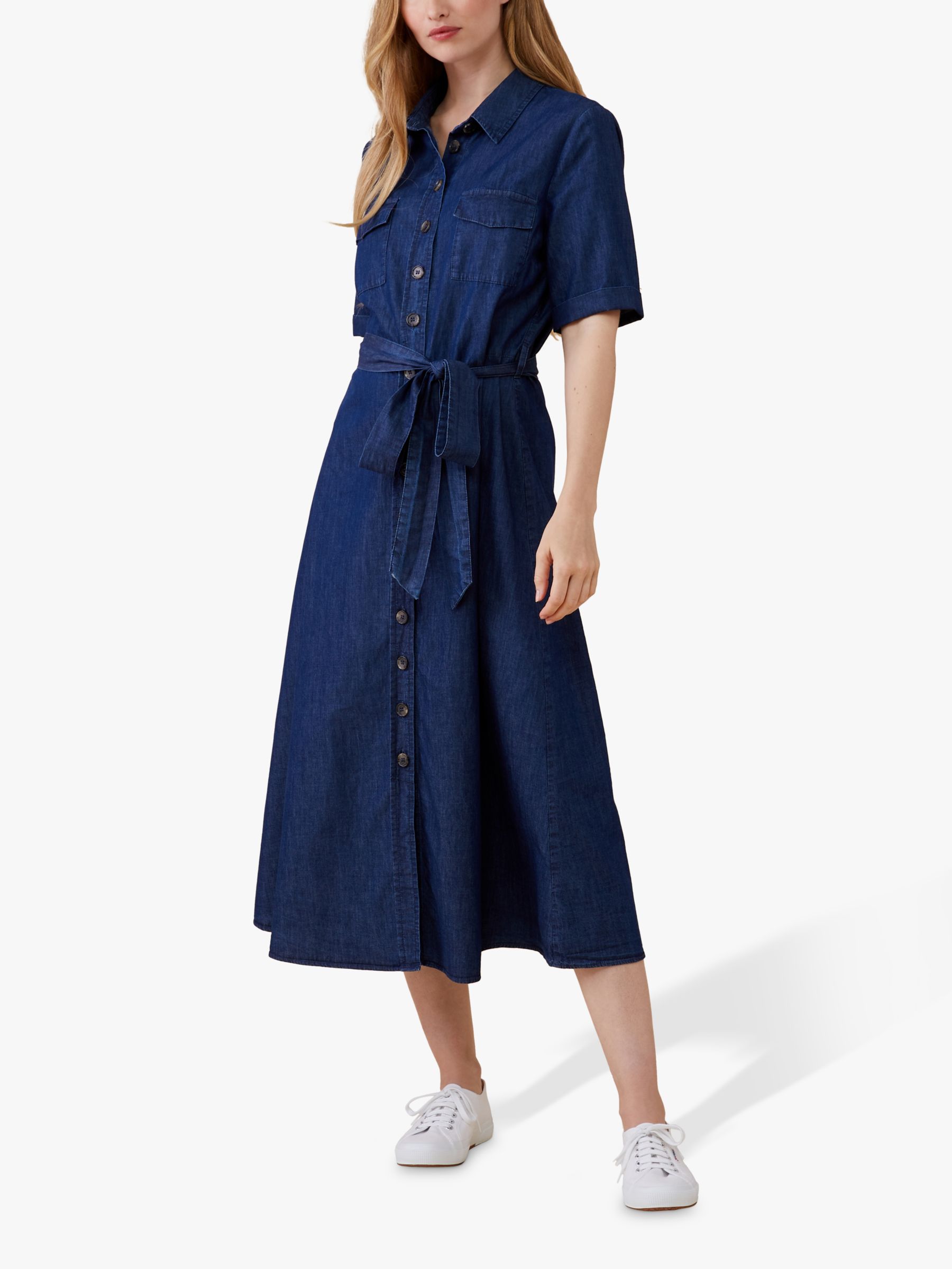 Denim Belted Midi Shirt Dress, M&S Collection