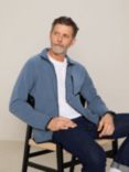 John Lewis & Partners Recycled Poly Zip Through Fleece, China Blue