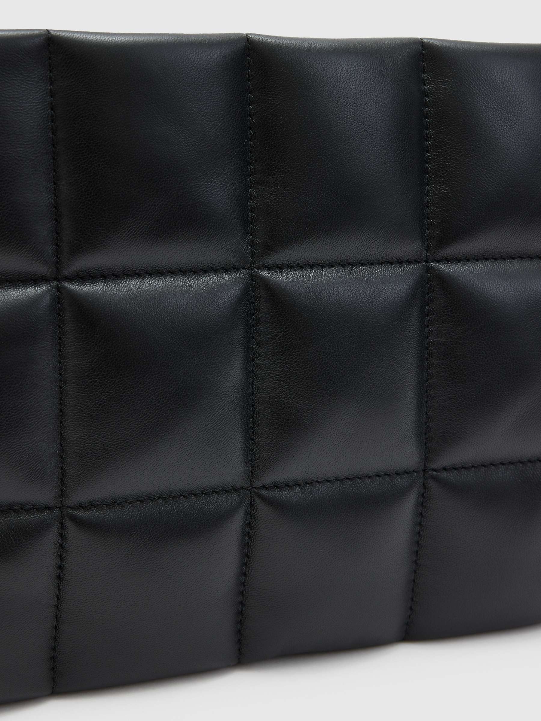 Buy AllSaints Bettina Quilted Leather Clutch Bag, Black Online at johnlewis.com