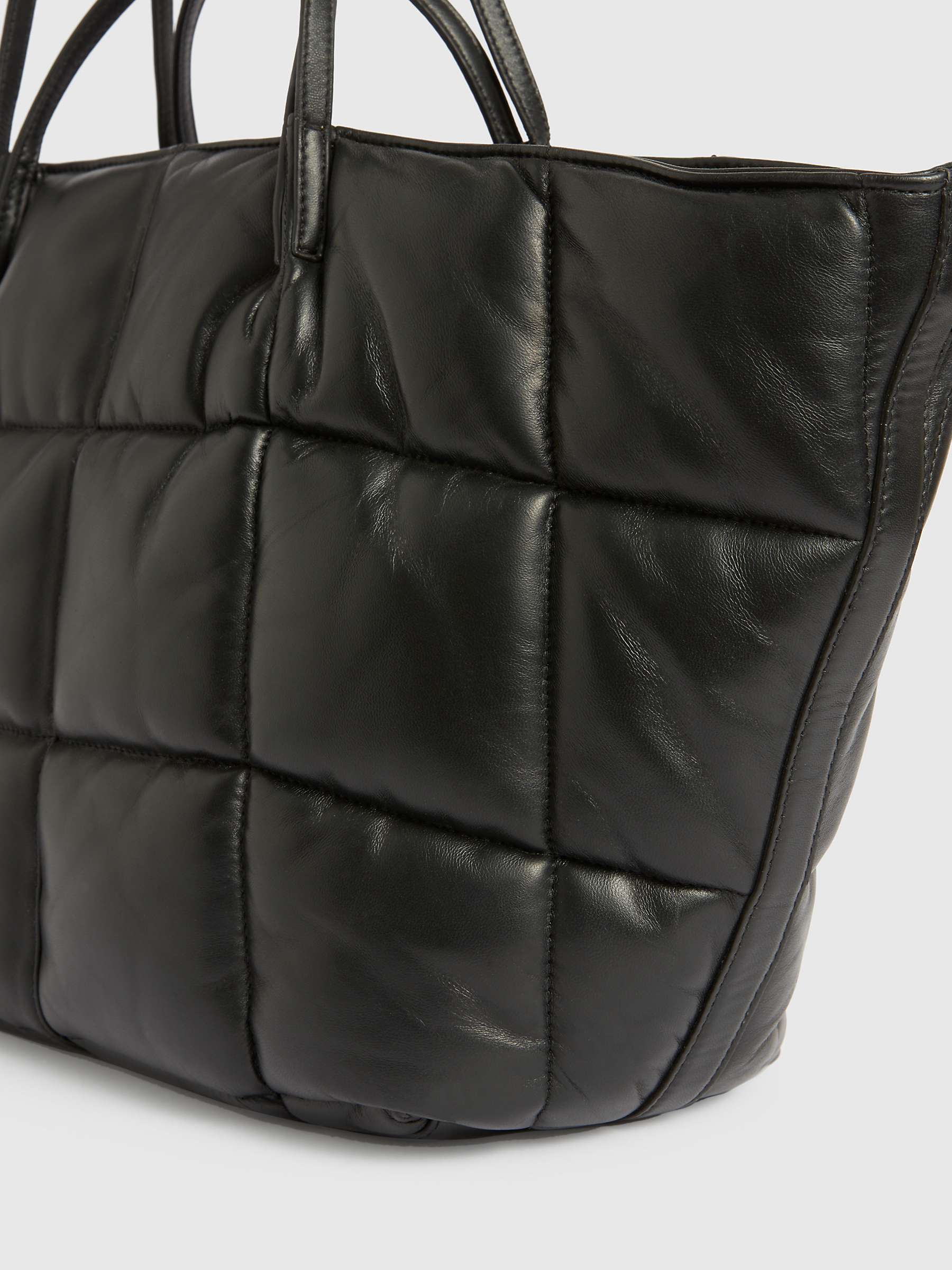 Buy AllSaints Nadaline East to West Quilted Leather Tote Bag Online at johnlewis.com