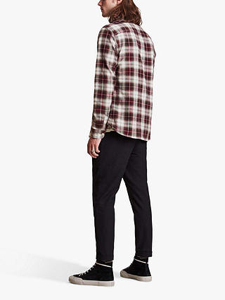 AllSaints Dryden Long Sleeve Slim Fit Check Shirt, Vanilla/Multi