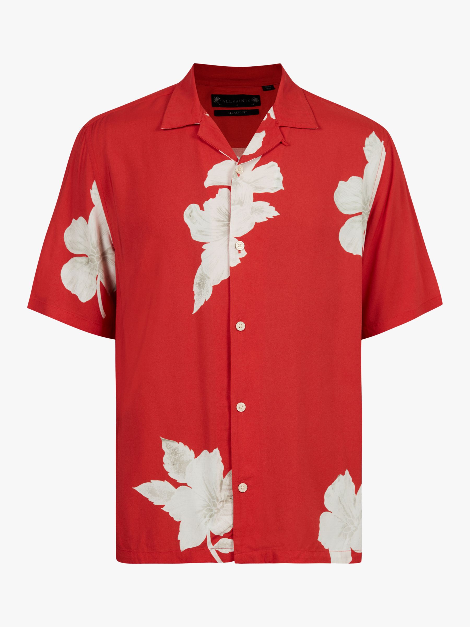 AllSaints Bouquet Short Sleeve Shirt, Red