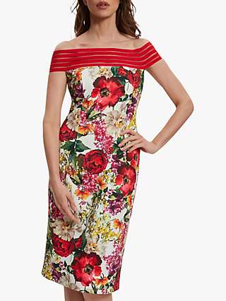 Gina Bacconi Natania Floral Print Scuba Dress
