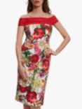 Gina Bacconi Natania Floral Print Scuba Dress, Red/Multi