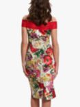 Gina Bacconi Natania Floral Print Scuba Dress, Red/Multi