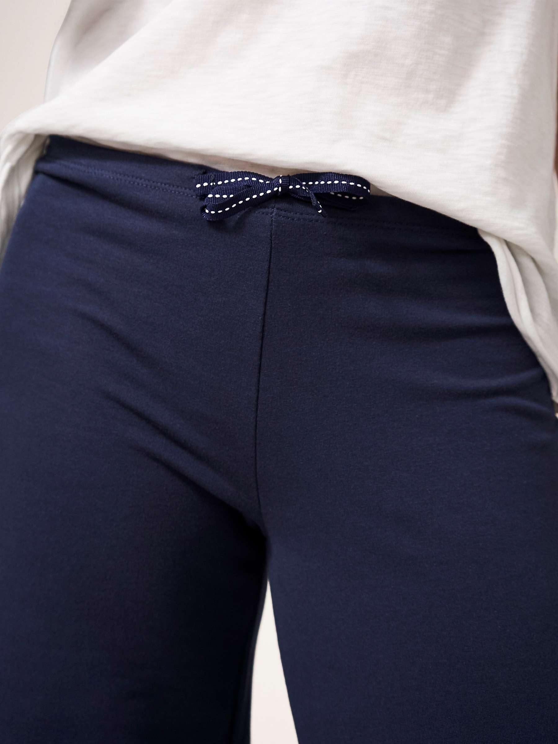 Buy White Stuff Dolce Organic Cotton Wide Leg Joggers, Navy Online at johnlewis.com