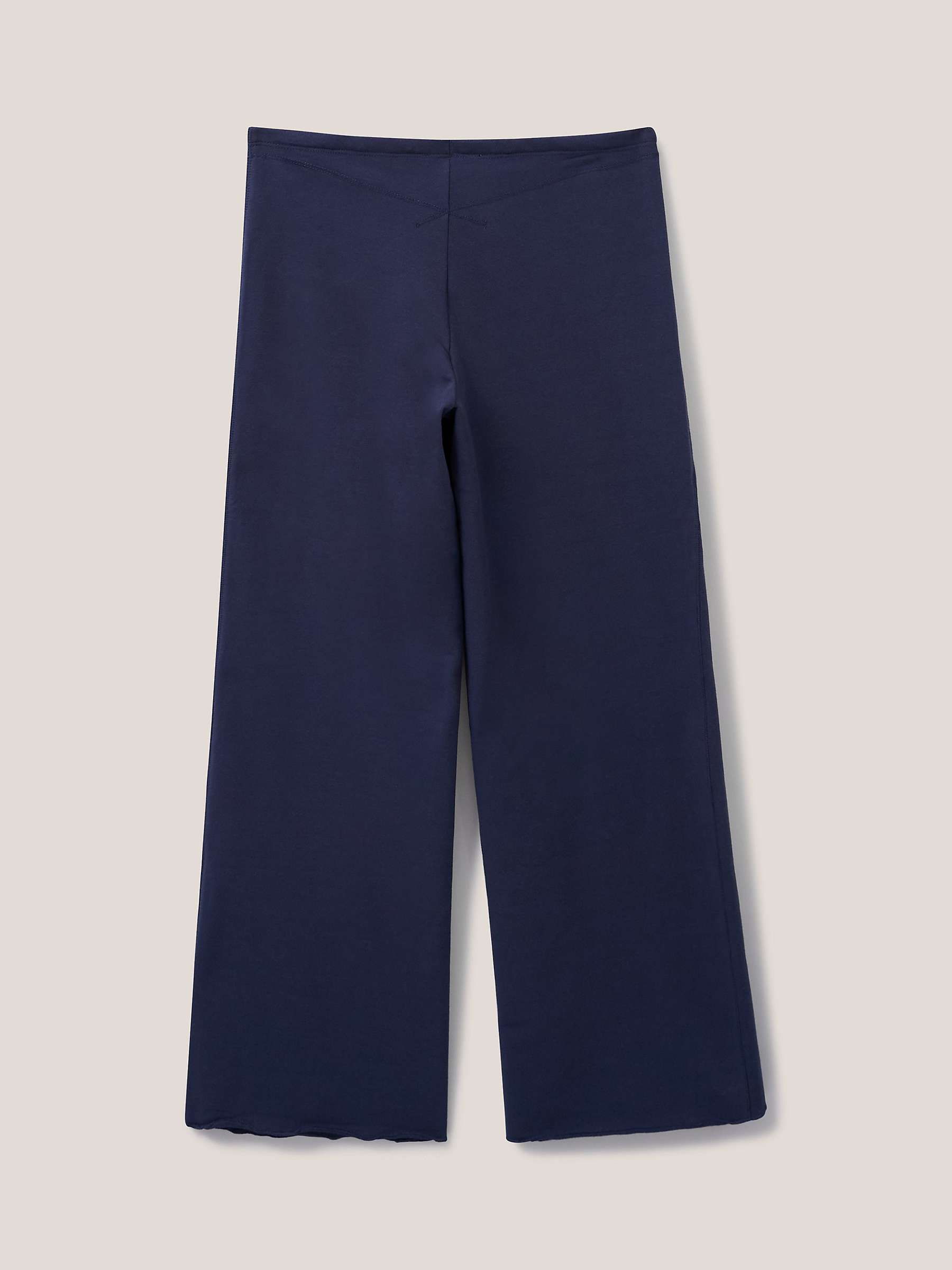 Buy White Stuff Dolce Organic Cotton Wide Leg Joggers, Navy Online at johnlewis.com