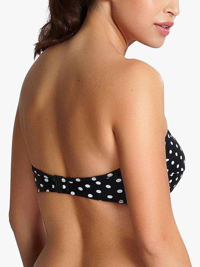 Buy Panache Anya Spot Twist Bandeau Bikini Top, Black/White Online at johnlewis.com