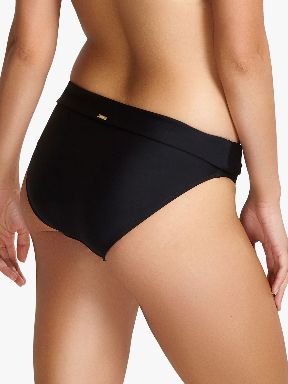 Panache Anya Riva Fold Top Bikini Bottoms, Black, 8