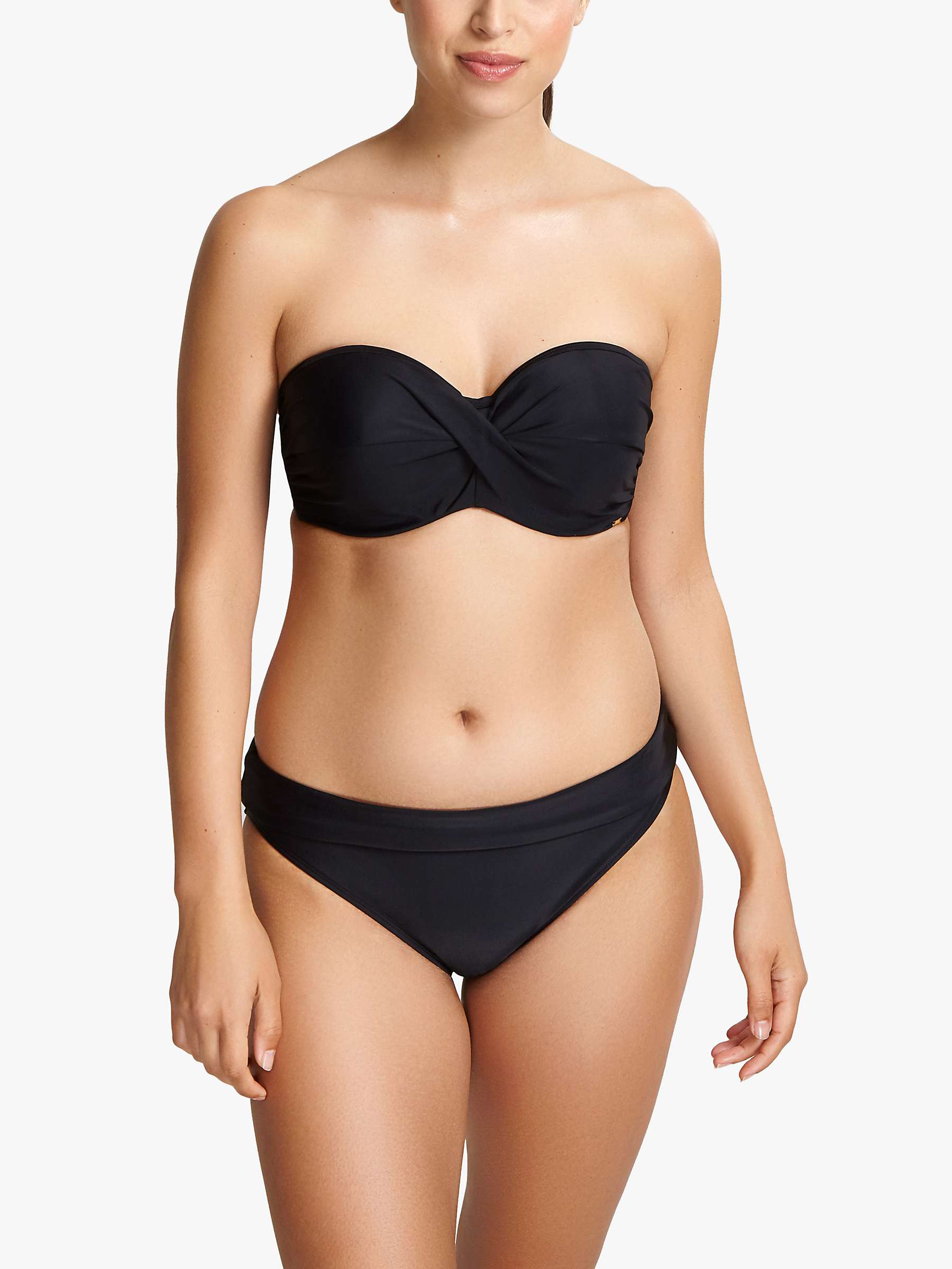Buy Panache Anya Riva Fold Top Bikini Bottoms, Black Online at johnlewis.com