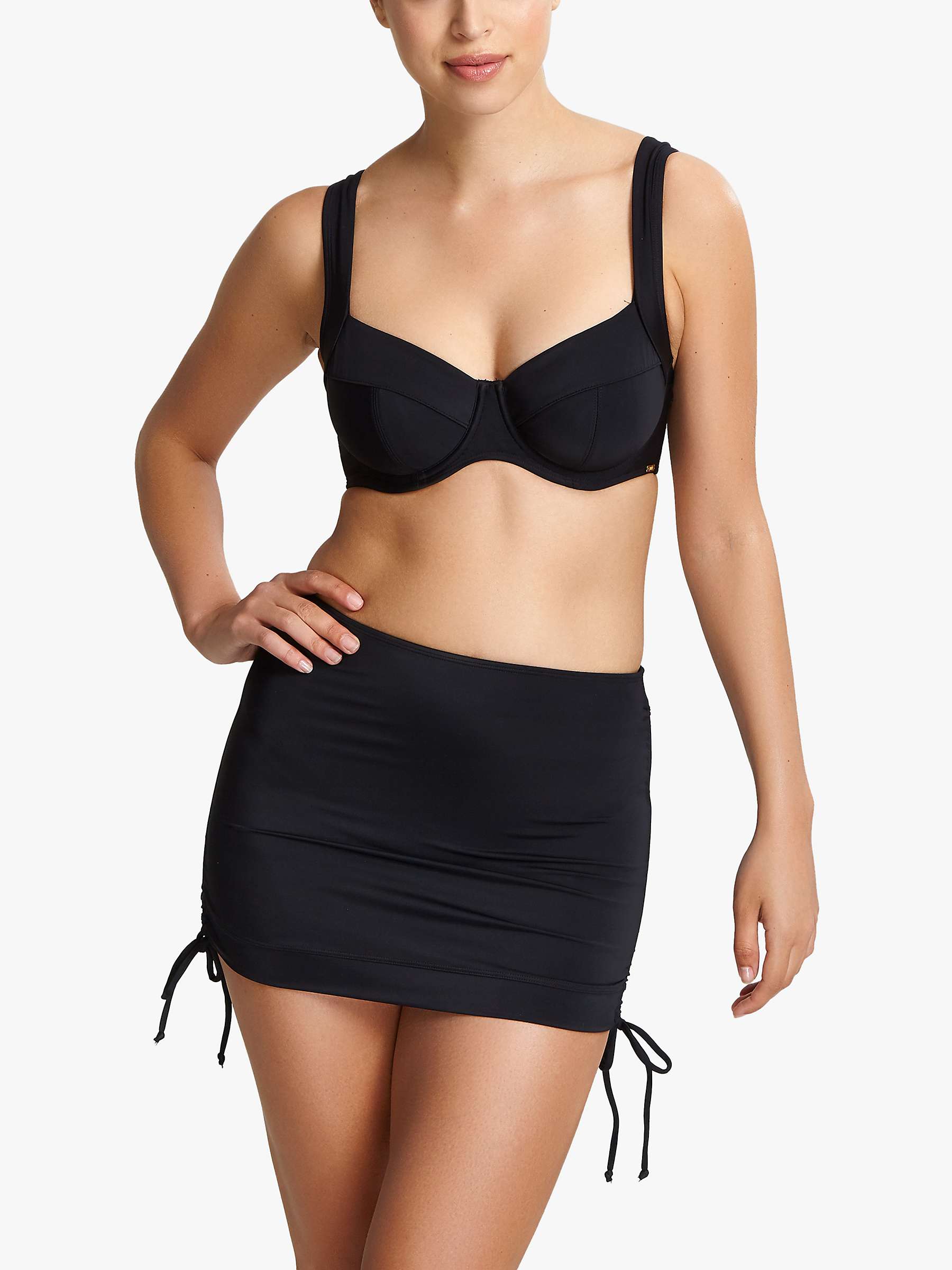 Buy Panache Anya Riva Skirted Bikini Bottoms, Black Online at johnlewis.com