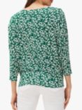 Phase Eight Quin Bird Print Top, Green/Ivory