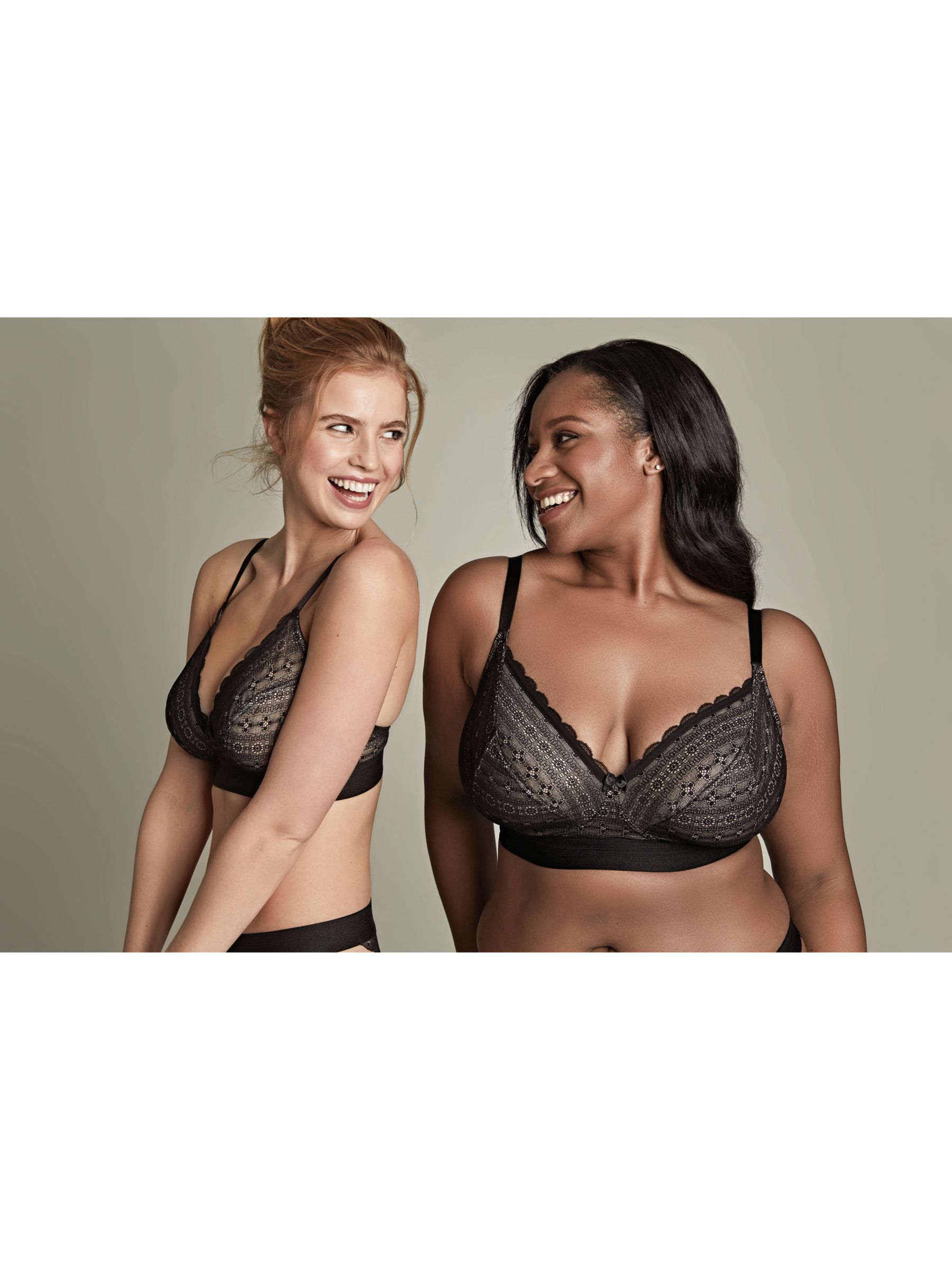 Cleo by Panache Lyzy Triangle Bra 9766 Non-Wired Bralette Lace Lingerie  Black