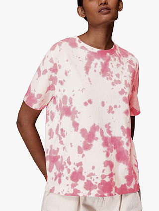 Whistles Tatum Tie-Dye Print T-Shirt, Pink