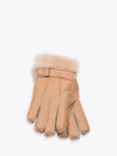 HotSquash Leather Sheepskin Lined Gloves, Beige