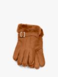 HotSquash Leather Sheepskin Lined Gloves, Amber