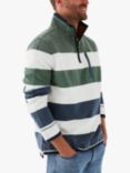 FatFace Airlie Tall Fit Half Zip Stripe Rugby Sweat Top, Apple Green