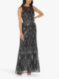 Adrianna Papell Geo Sequin Maxi Dress, Black