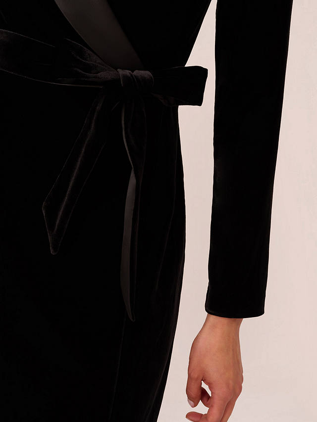 Adrianna Papell Velvet Tuxedo Dress, Black